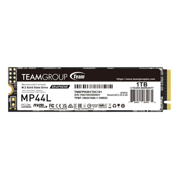 Buy the Team MP44L 1TB SLC Cache NVMe 1.4 PCIe Gen 4x4 M.2 2280 SSD - R/W 5000/4500 MB/s ( TM8FPK001T0C101 ). Shop online at Extremepc.co.nz