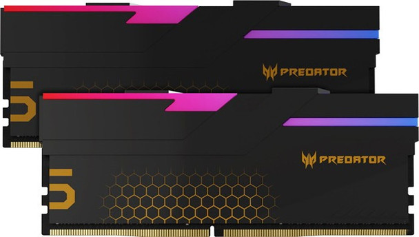 Buy the Acer Predator Hermes 64GB(32GBx2) DDR5 RGB 6400MHz CL32 U-DIMM Memory - Black ( BL.9BWWR.424 ). Shop online at Extremepc.co.nz