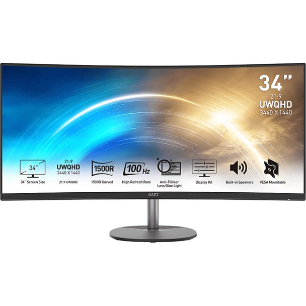 Buy the MSI Pro MP341CQ 34" 100Hz VA Ultrawide Curved Business Monitor ( PRO MP341CQ ). Shop online at Extremepc.co.nz
