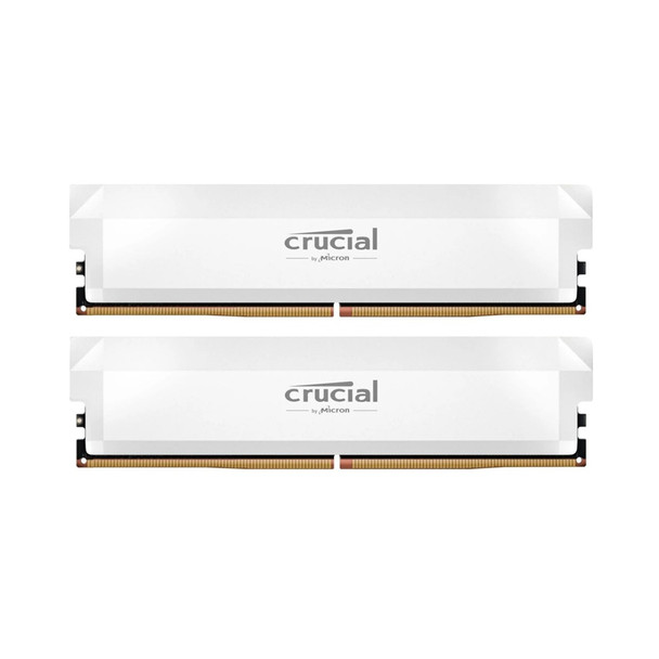 Buy the Crucial Pro OC 32GB (2x 16GB) DDR5 6000Mhz Desktop RAM White ( CP2K16G60C36U5W ). Shop online at Extremepc.co.nz