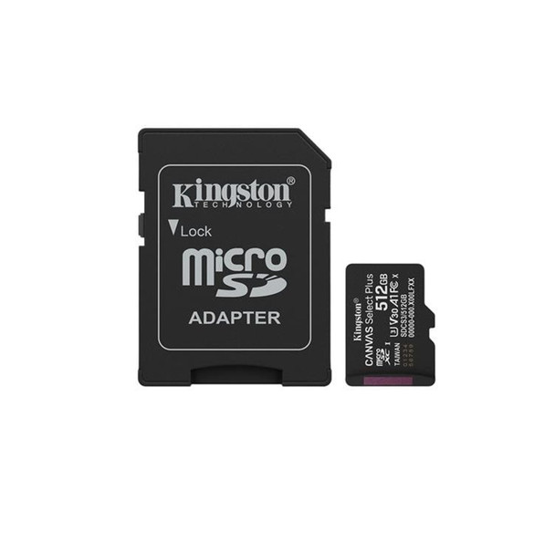 Buy the Kingston Canvas Select Plus G3 512GB microSDXC Memory Card - with Adapter ( SDCS3/512GB ). Shop online at Extremepc.co.nz