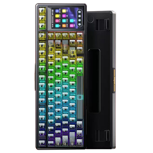 Buy the AULA L99 RGB Hot-Swappable Wireless Mechanical Keyboard with 3.98" IPS Display - Black Transparent, Caramel Latte Switch, 84 Key ( L99 Black Transparent ). Shop online at Extremepc.co.nz