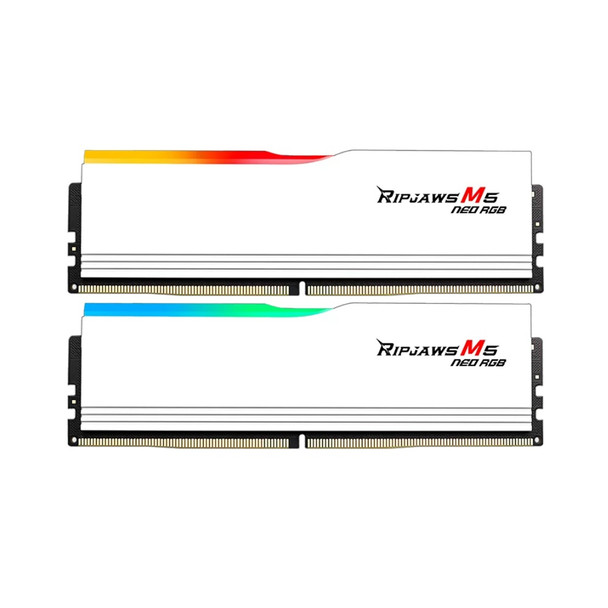Buy the G.SKILL Ripjaws M5 Neo RGB EXPO/XMP 64GB (2x 32GB) 6000Mhz DDR5 Desktop UDIMM RAM Kit White ( F5-6000J3636F32GX2-RM5NRW ). Shop online at Extremepc.co.nz