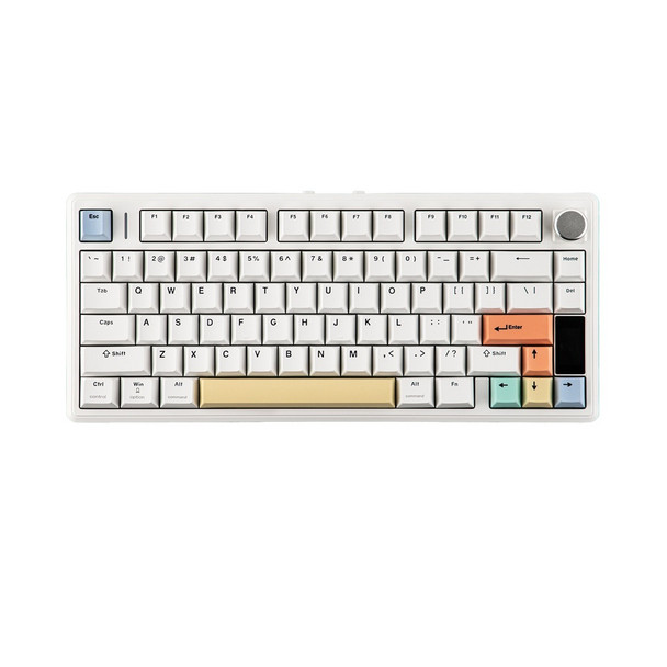 Epomaker TH80 V2 Pro Hot-Swappable RGB Wireless Mechanical Keyboard - White, Creamy Jade Switch, 78 Keys