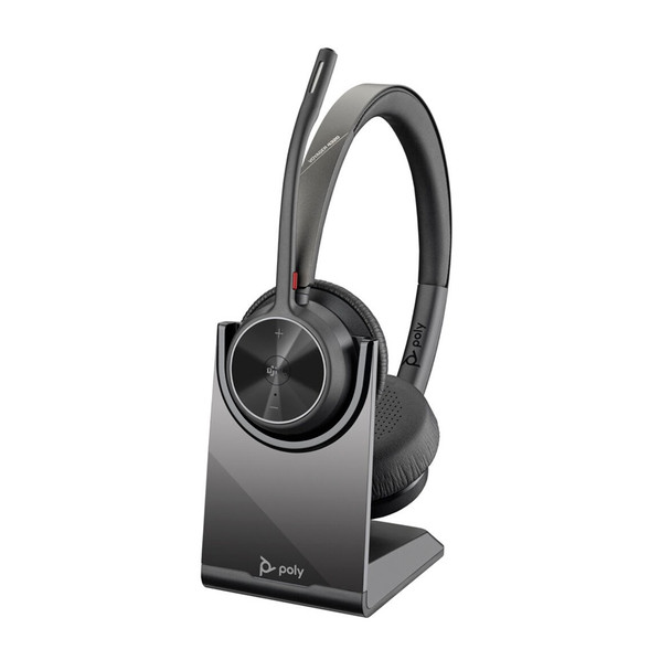 HP Poly Voyager 4320 Bluetooth Teams On-Ear USB-C Headset with Charging Stand 77Z32AA