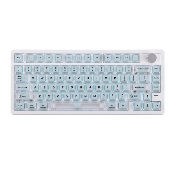 Epomaker HE75 V2 Hot-Swappable RGB Wireless Mechanical Keyboard - White, Creamy Jade HE Switch, 80 Keys