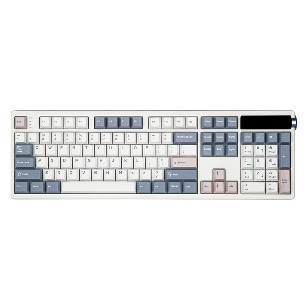 Epomaker TH108 Pro Hot-Swappable RGB Wireless Mechanical Keyboard - White Blue, Creamy Jade HE Switch, 104 Keys