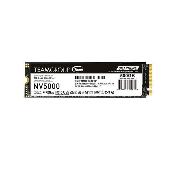 TeamGroup NV5000 500GB M.2 Gen4X4 Internal SSD - 4500 MB/s Read, 1800 MB/s Write TM8FGM500G0C101