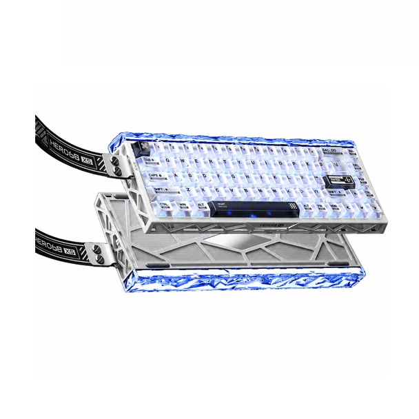 AULA HERO68 XS RGB Hot-swappable Wireless Mechanical Gaming Keyboard - White, Ice Jade Magnetic Switch, 68 keys