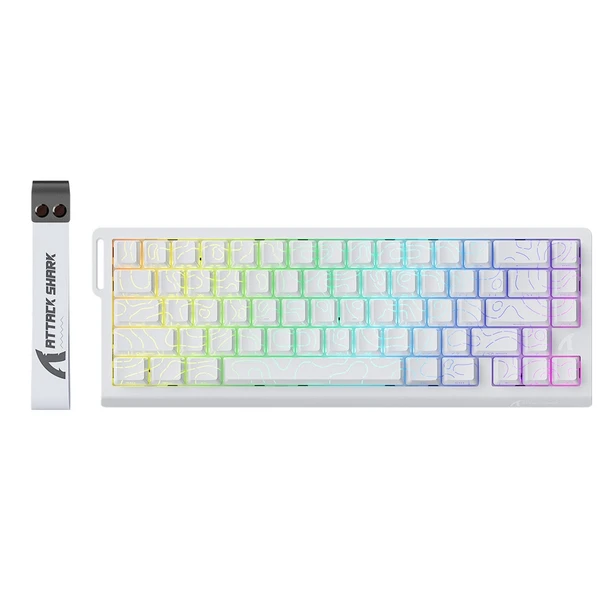 Attack Shark X68 HE RGB Hot-Swappable Wired Gaming Keyboard - White Contours, Magnetic Switch, 66 keys