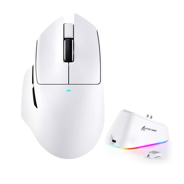 Buy the Attack Shark V6 Wireless Gaming Mouse with RGB Charging Dock White ( V6 White ). Shop online at Extremepc.co.nz
