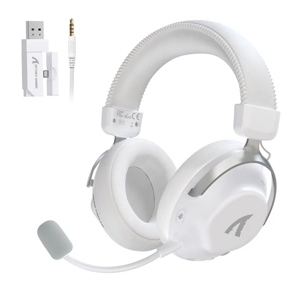 Attack Shark L50 PRO Tri-Mode Wireless Gaming Headset White
