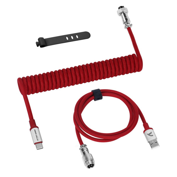 Attack Shark C01PRO Coiled USB-C Cable 1.7M-2.2M Red