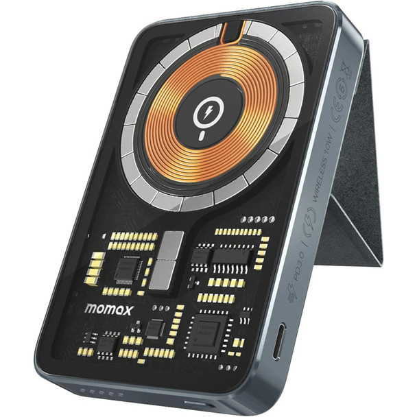 Buy the Momax 5000mAh Magnetic Wireless Charging Power Bank with Stand - Black ( IP108E ). Shop online at Extremepc.co.nz