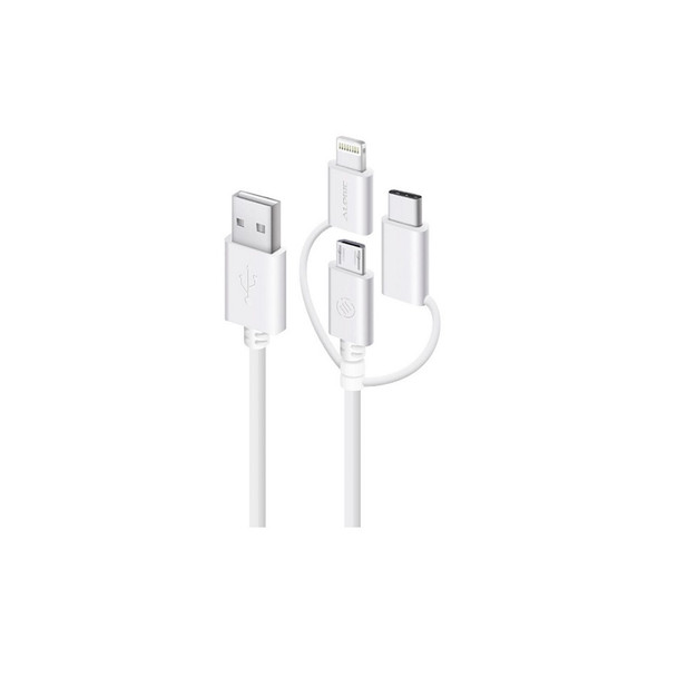 Buy the Alogic 30 cm USB-A to Micro USB & Lightning & USB-C 3-in-1 Charge & Sync Cable White ( U28P3T1-030WH ). Shop online at Extremepc.co.nz