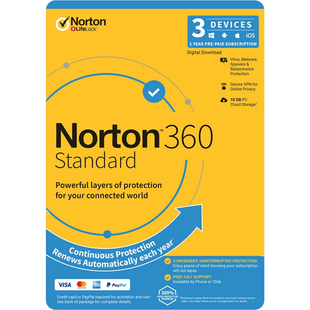 Buy the NortonLifeLock OEM NORTON 360 STANDARD 10GB 3D 12M DVD ( 21432833 ). Shop online at Extremepc.co.nz