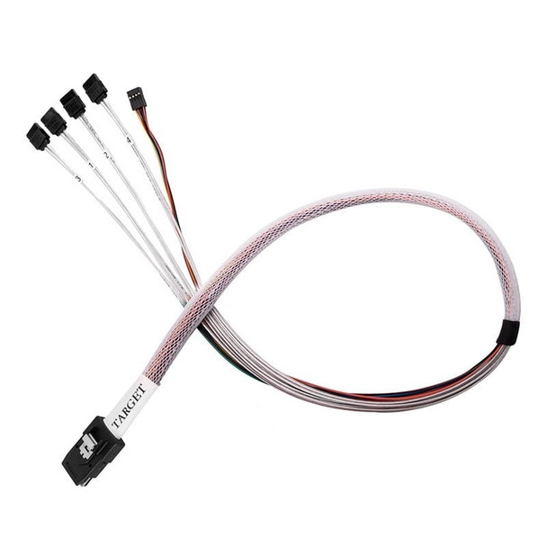 Buy SilverStone CPS03-RE 50cm Mini-SAS SFF-8087 to SATA with Sideband Cable at the best price from Extremepc Online Store.