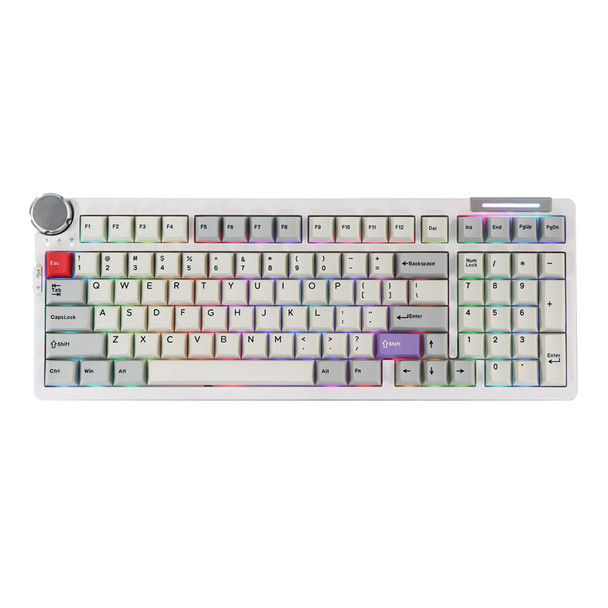 Buy the CIDOO ABM098 Hot Swappable Knob Wireless Mechanical Gaming Keyboard - Grey, Blue-through Switch ( ABM098 GREY ). Shop online at Extremepc.co.nz