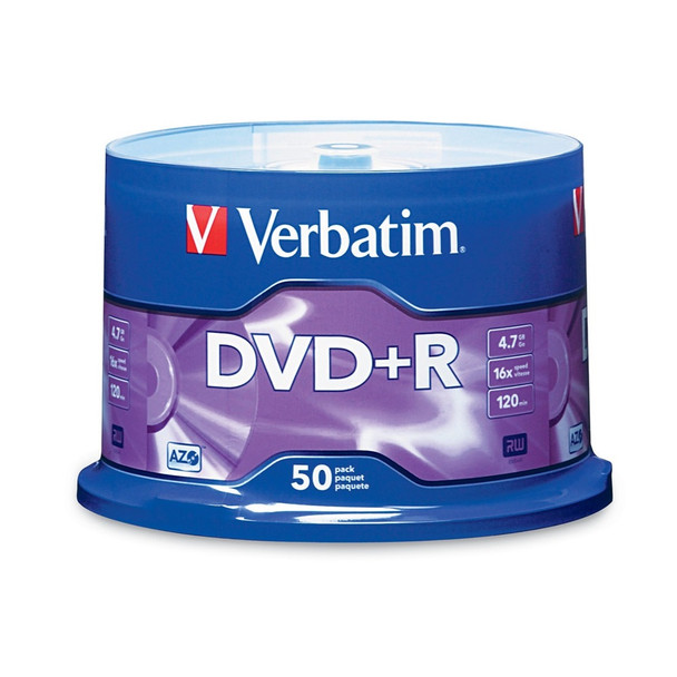 Buy the Verbatim DVD+R 4.7GB 16x 50 Pack on Spindle ( 95037 ). Shop online at Extremepc.co.nz