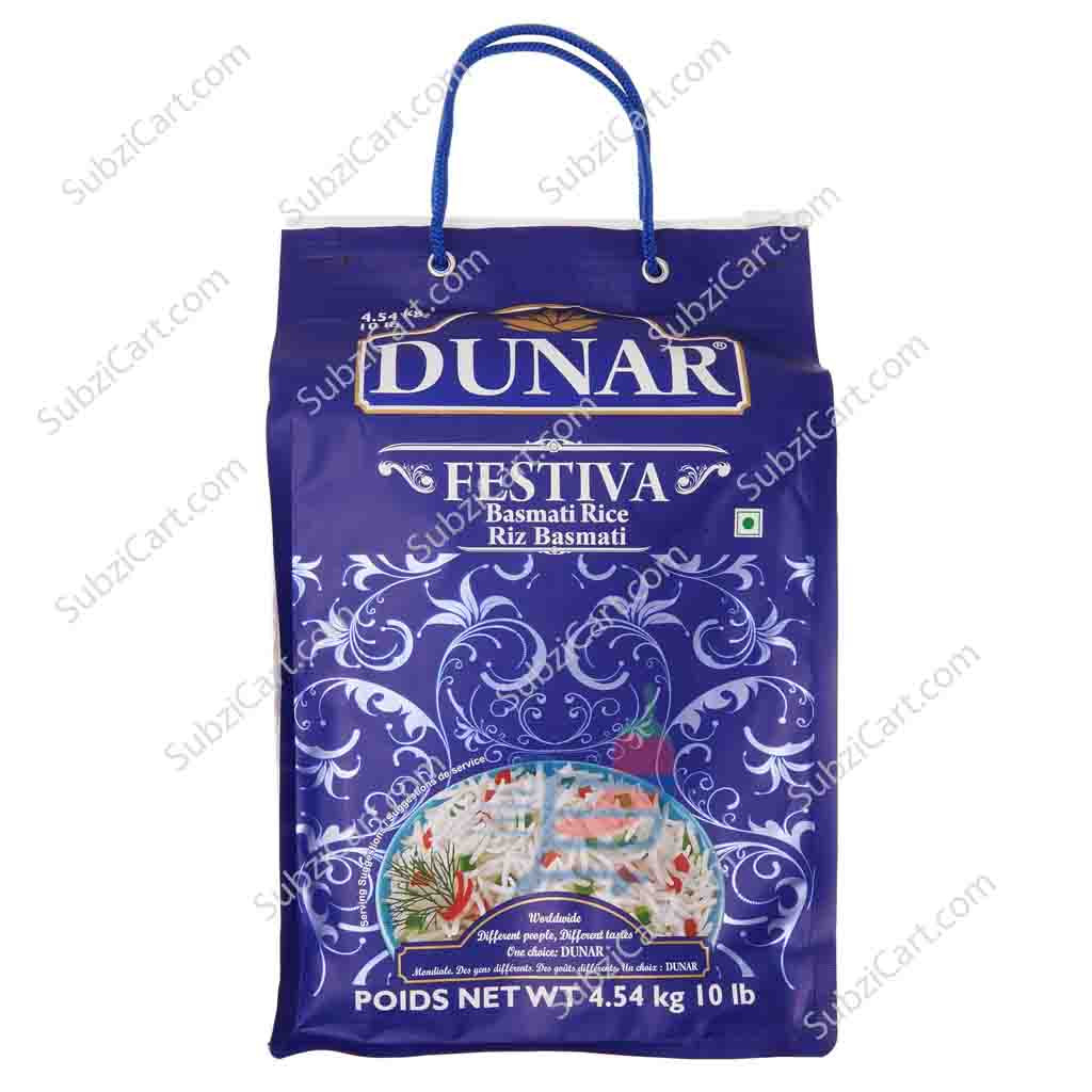 Dunar Festiva Basmati Rice Regular, 10 Lb - SubziCart