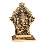 Arch Ganesh Brass Idol, 1 Piece (Width 3.00 Inch And Hight 5.50 Inch)