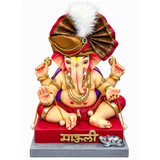 Premium Decorative Ganesha Idol with Royal Peshwa Turban, 18 - 24 inch