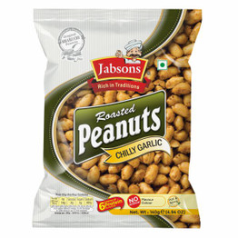 Jabson's Roasted Peanuts Chilly Garlic, 140 Grams