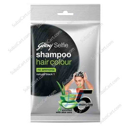 Godrej Shelfie Shampoo Hair Color Natural Black 5 Minutes, 18 Ml