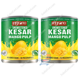 Ingrano Unsweetend Kesar Mango Pulp,  6 Tins