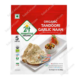 24 Mantra Organic Tandoori Garlic Naan, 400 Grams