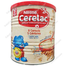 Nestle Cerelac, 5 Cereals With Milk, 400Grams