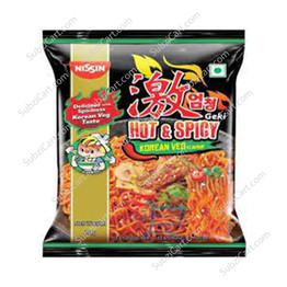 Nissin Hot And Spicy Korean Veg, 80 Grams