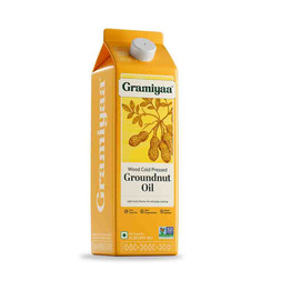 Gramiyaa Cold Pressed Groundnut Oil, 1 LIT