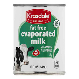 Krasdale Evaporated Milk Fat Free, 354 ML
