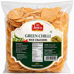 Jiyas Green Chilli Rice Crackers, 150 Grams