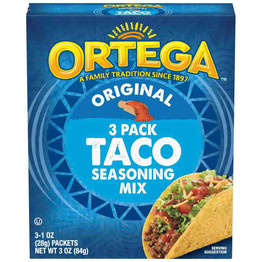 Ortega 3 Pc Taco Seasoning Mix, 3 OZ