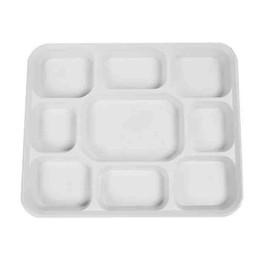 Plastic 9 Compartment Dinner Plates, 50 CT
