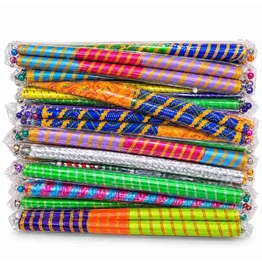 Decorative Dandiya Sticks – Assorted Color & Glitter Designs, 1 Pair