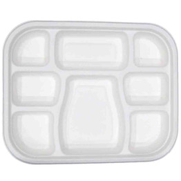 Plastic 8 Compartment Dinner Plates, 50 CT