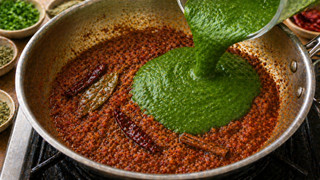 Add the spinach puree
