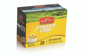Quick Tea Ginger Chai(20 Pouches), 480 Grams