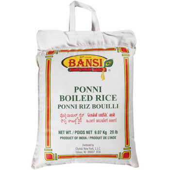 Bansi Ponni Parboil Rice, 20 LB