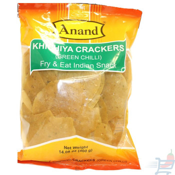 Anand Khichiya Crackers (Green Chilli) Fry & Eat Indian Snack, 400 Grams