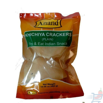 Anand Khichiya Crackers (Plain) Fry & Eat Indian Snack, 400 Grams
