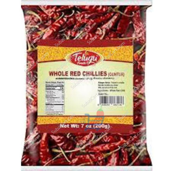 Telugu Whole Red Chillies, 100 Grams