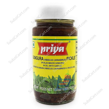 Priya Gongura Pickle With Garlic, 10.6 Oz