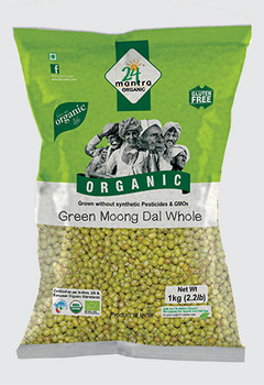 24 Mantra Organic Green Moong Dal Whole, 2 LB