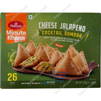 Haldiram's Cheese Jalapeno Cocktail Samosa, 520 Grams