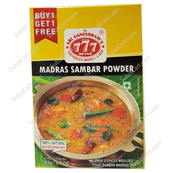 777 Brand Madras Sambar Powder, 165 Grams