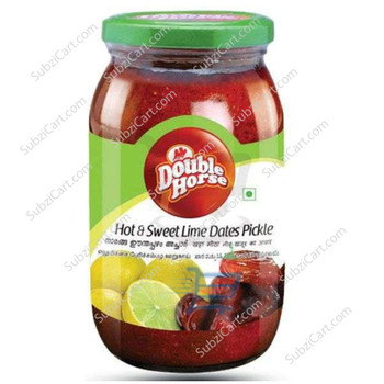 Double Horse Hot & Sweet Lime Dates Pickle, 400 Grams